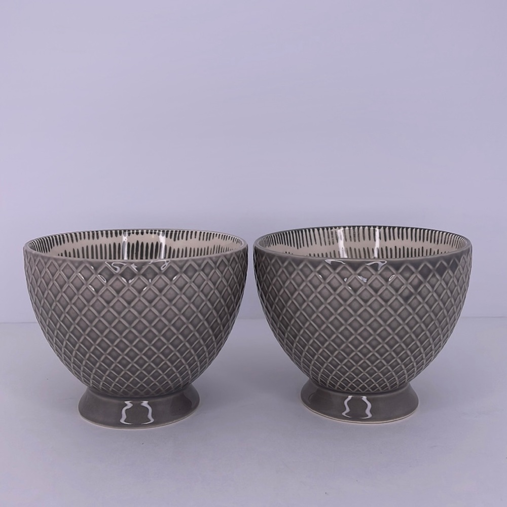Signature Housewares Footed Mug with Pad Print Design for Coffee, Tea 2 Pc Set